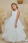 Lovely White Lace Girl Party Dress V Back