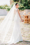 Elegant Angles Wedding Dress Crepe Column