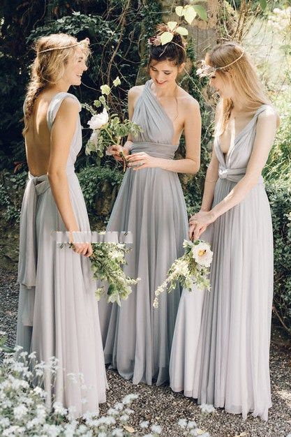 Convertible A-line Backless Jersey Inexpensive Bridesmaid Dress – TANYA BRIDAL
