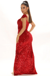 Red Sequins Long Women Prom Dress High Split 24371346