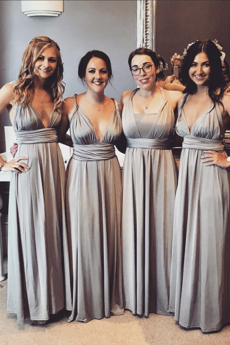 Versatile Spandex Long Simple Bridesmaid Dress Versatile Spandex Long Simple Bridesmaid Dress