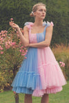 Pink And Blue Tulle Homecoming Dress