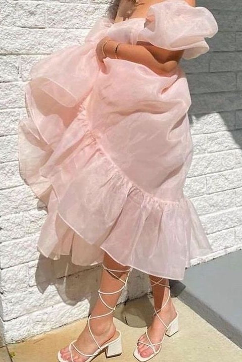 Homecoming Dress Puffy Sleeves New Style Mid Length TANYA BRIDAL Homecoming Dress Puffy Sleeves New Style Mid Length TANYA BRIDAL