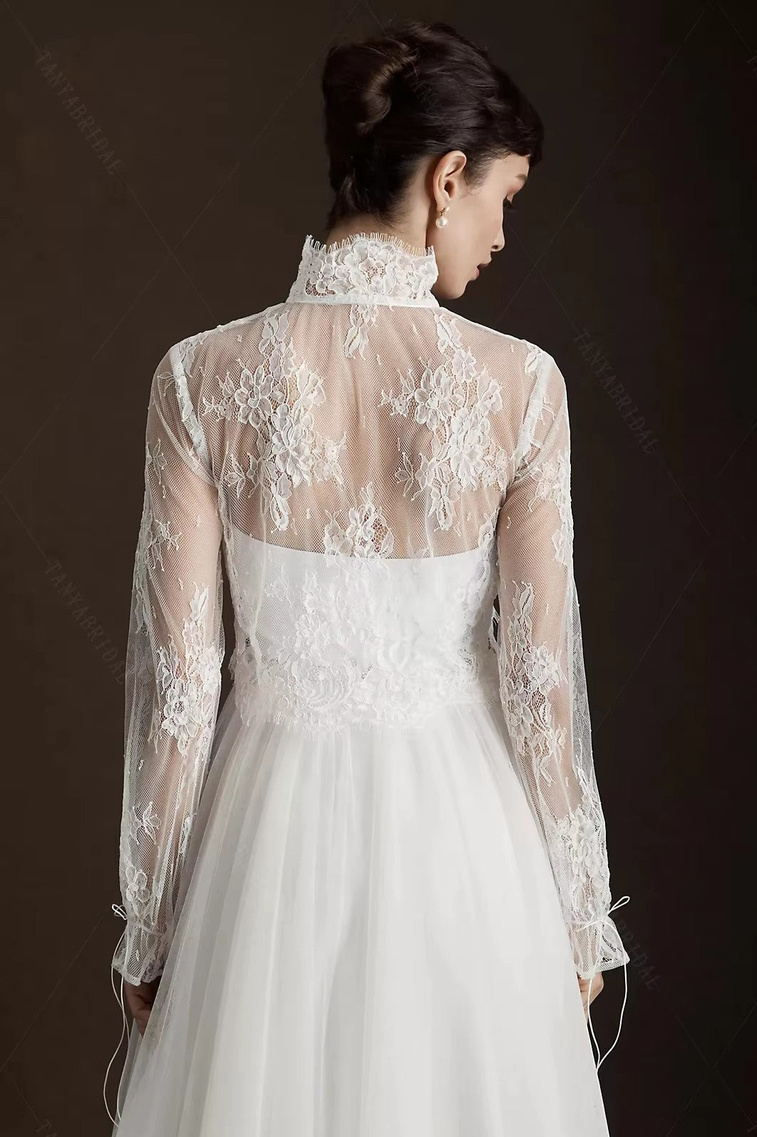 Romantic Lace Long Sleeves Wedding Jacket TANYA BRIDAL Romantic Lace Long Sleeves Wedding Jacket TANYA BRIDAL