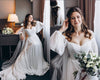 Bohemian Chiffon Puffy Sleeves Ruffles Wedding Dress