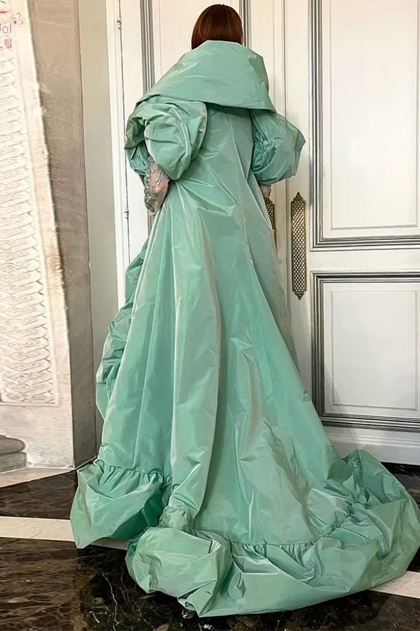 Taffeta New Fashion Lady Stage Cape Evening Coat
