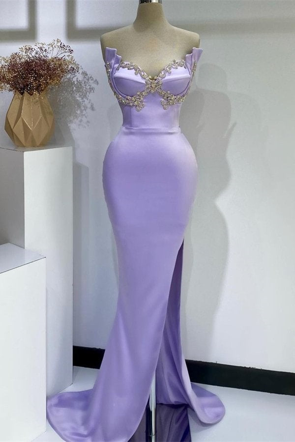 Elegant Lavender Long Mermaid Evening Dress TANYA BRIDAL Elegant Lavender Long Mermaid Evening Dress TANYA BRIDAL