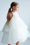 Tiered Tulle Wedding Flower Girl Dress Party Gown