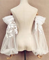 Fairy Leaves Lace Off-the-shoulder Ivory Tulle Sleeves