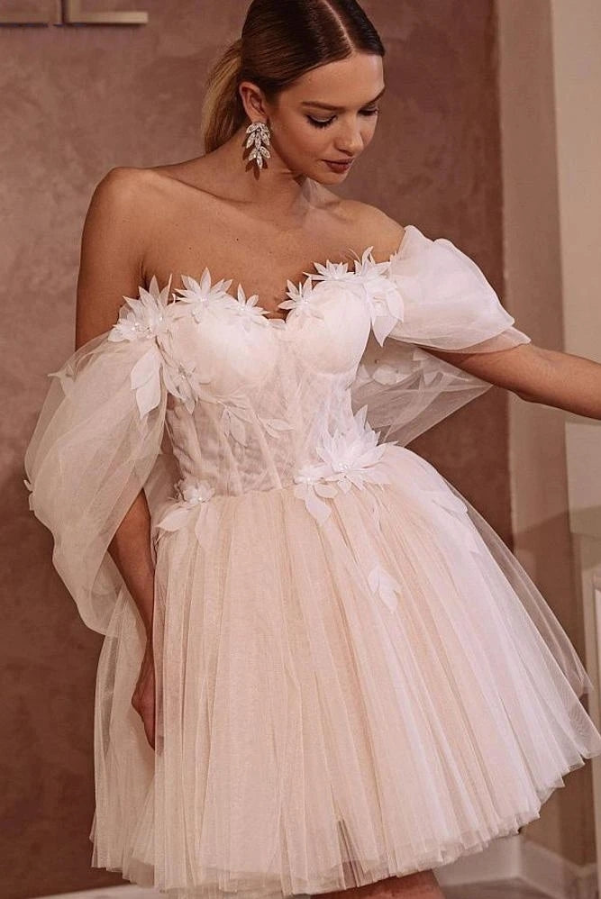 cocktail bridal dress Mikado Short Off Shoulder Bridal Dress by Adrianna Papell 45020