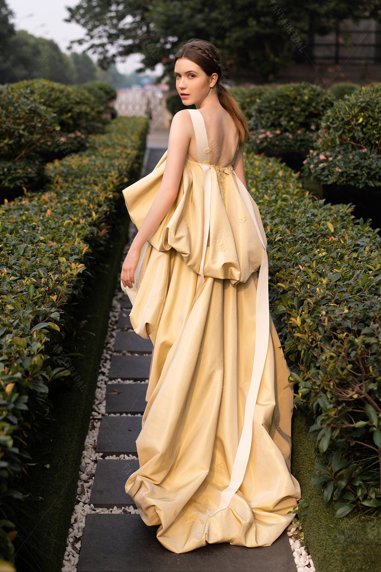 Romantic Cloudy Layers Wedding Dresses Short Front Long Back DW821 TANYA BRIDAL Romantic Cloudy Layers Wedding Dresses Short Front Long Back DW821 TANYA BRIDAL