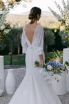 Simple Modest Chiffon Long Mermaid Wedding Dress