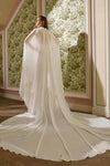 #DZ9429 Long Wedding Cape With High Neck