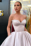 A Line Pearl Pink Homecoming Party Gowns With Pockets 24372029