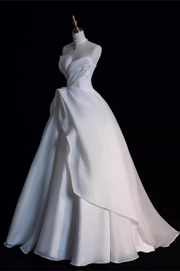 Elegant Wedding Dress Lace Up Back Organza Bridal Gown