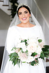 Satin Wedding Dress Backless A Line Court Train