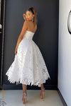 A Line White Leaf Lace Homecoming Dress 242231603