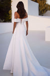 Sophisticated Wedding Gown Off-The-Shoulder Side Slit DW896