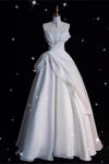 Elegant Wedding Dress Lace Up Back Organza Bridal Gown