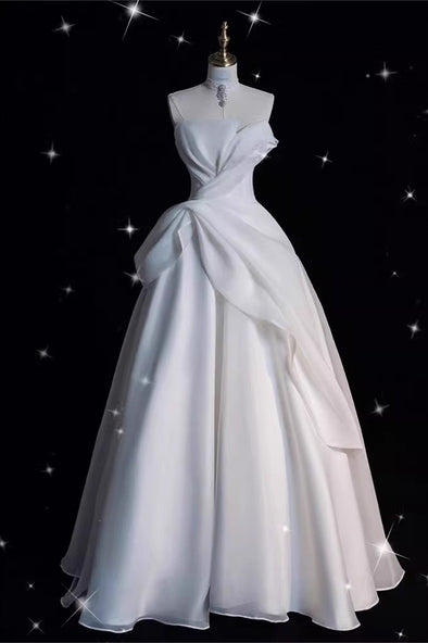 Elegant Wedding Dress Lace Up Back Organza Bridal Gown