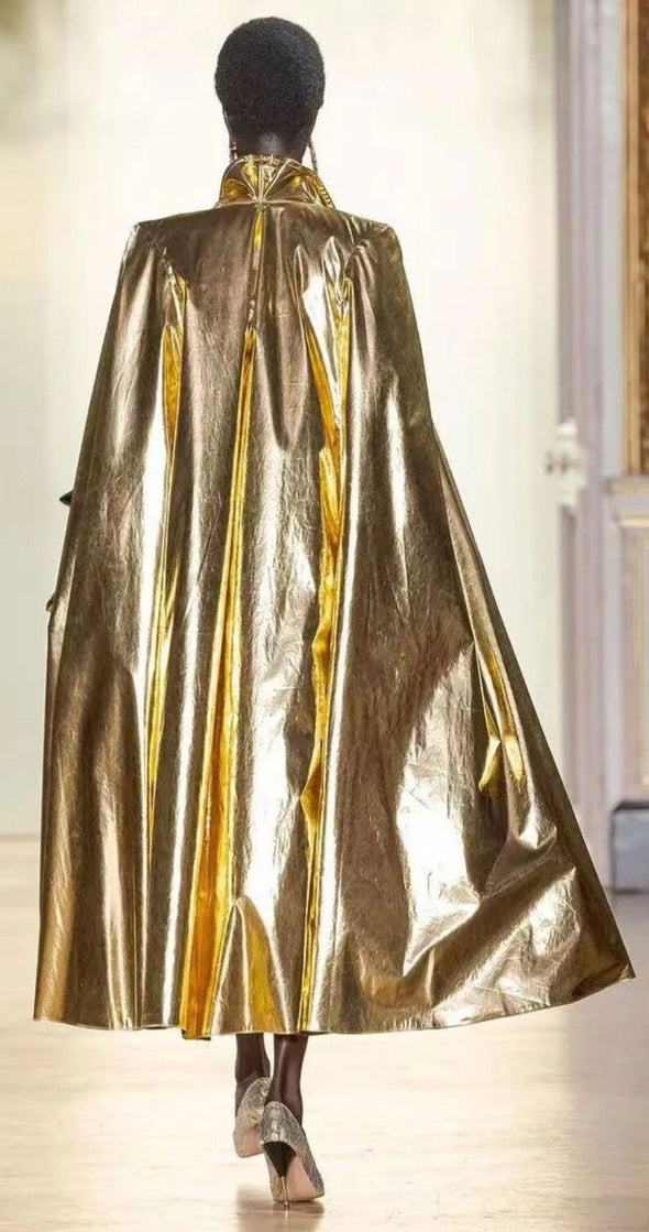 Shiny Pearlite Layer Cape For Evening Party