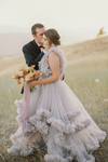 Light Gray Tulle Bohemian Wedding Dresses