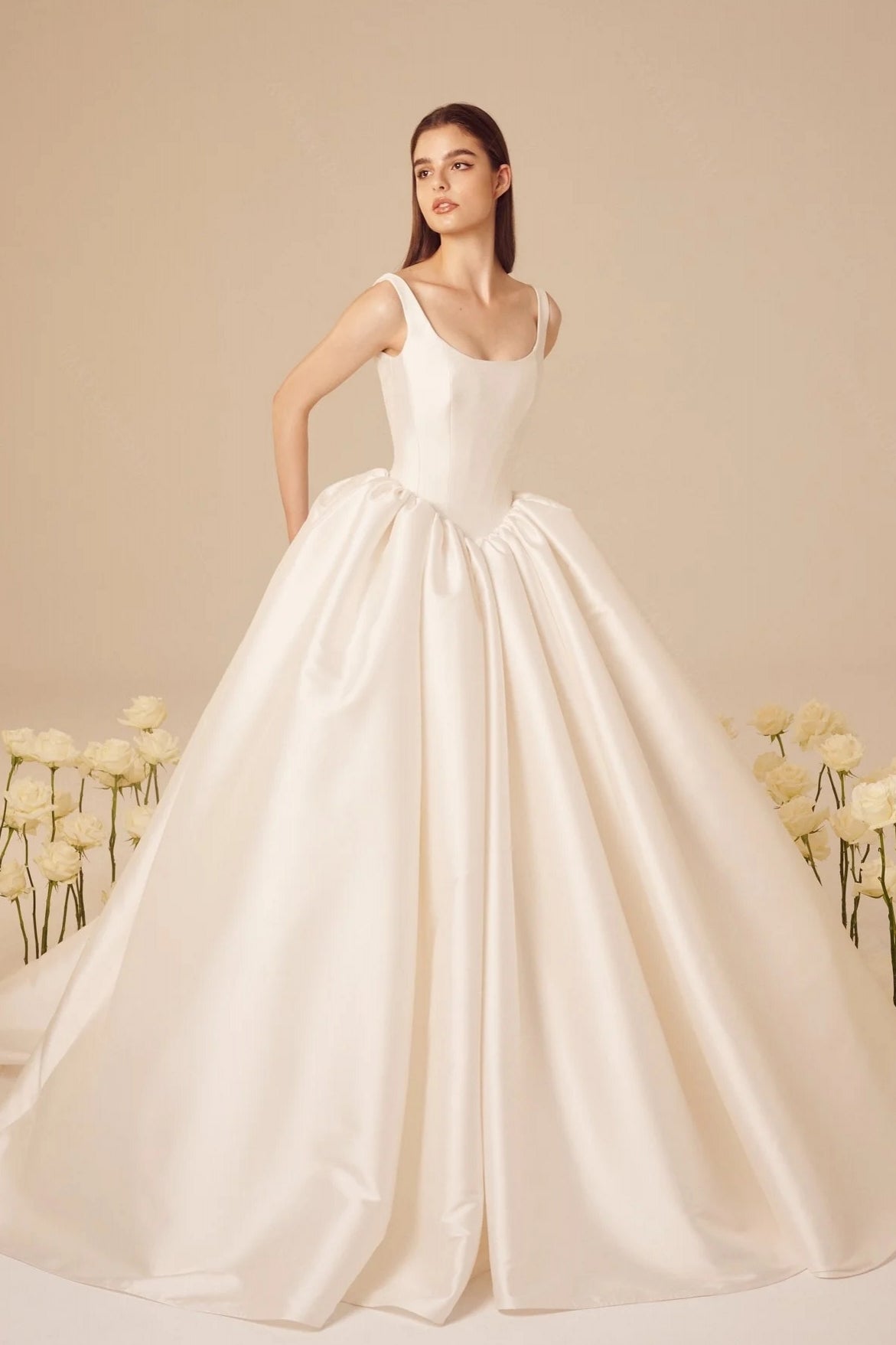 Mikado Satin Wedding Dresses A Line DW899 TANYA BRIDAL Mikado Satin Wedding Dresses A Line DW899 TANYA BRIDAL