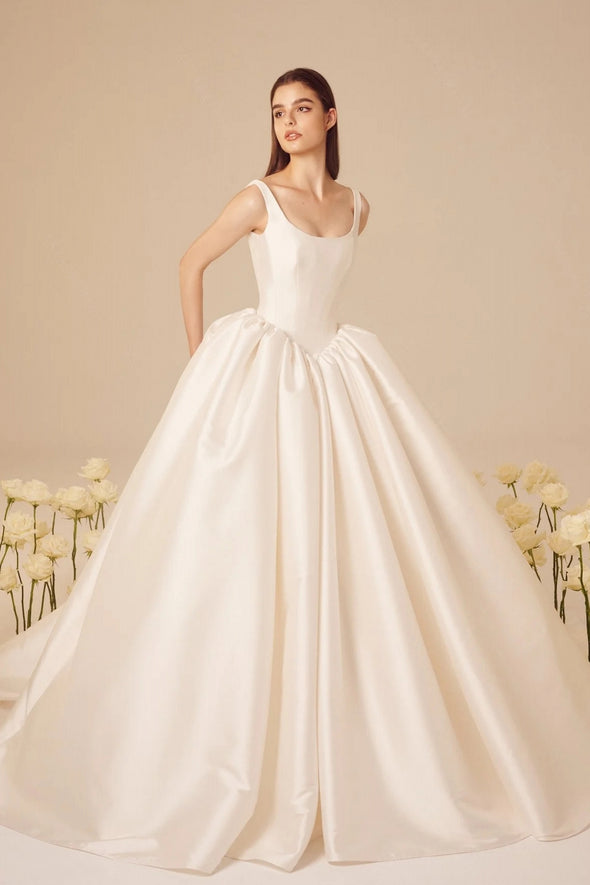 Mikado Satin Wedding Dresses A Line DW899