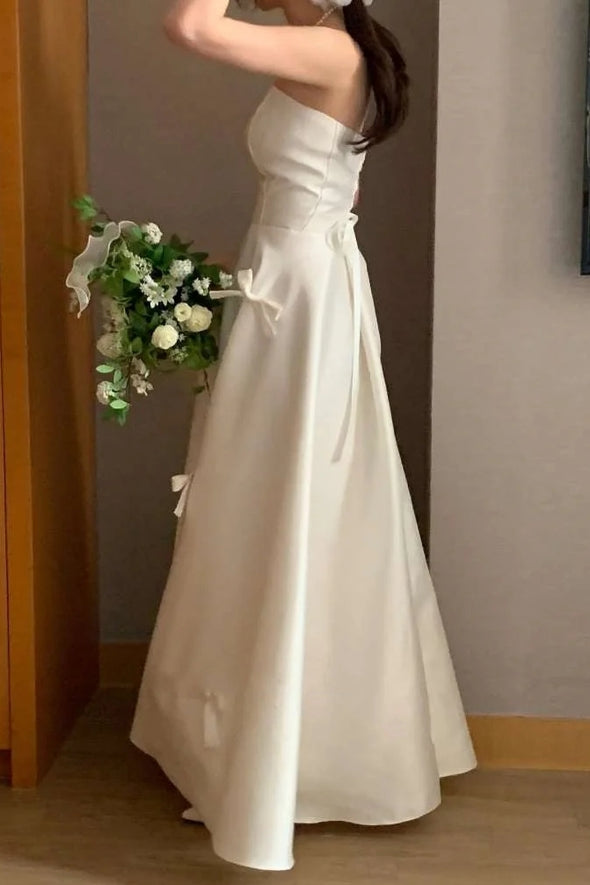 Simple Black A Line Korea Wedding Photoshoot Dresses
