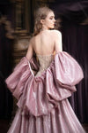 Pink Shine Wedding Cape With Long Train  ZJ311