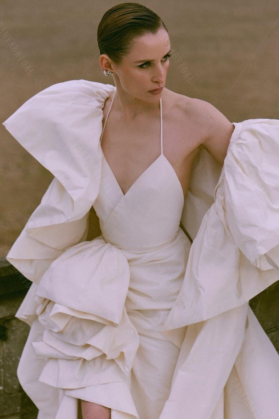 Ivory Long Train Wedding Dress Cape Accessories TANYA BRIDAL Ivory Long Train Wedding Dress Cape Accessories TANYA BRIDAL