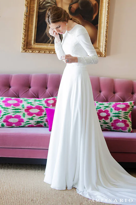 Long Sleeve Wedding Dresses Muslim Vestido De Noivas DW137