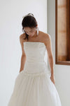 TSWD800 Taffeta A Line Long Wedding Dress Lace Up Back