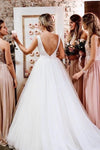 V Back Wedding Gowns With Bow vestido de noiva DQG886