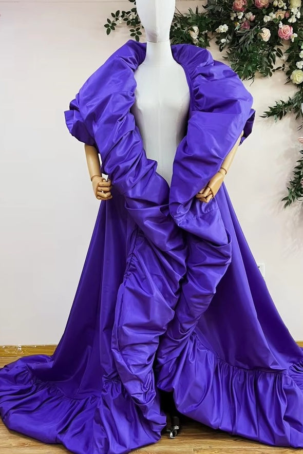 Taffeta New Fashion Lady Stage Cape Evening Coat