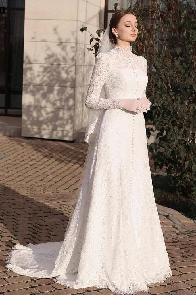 Lace Wedding Dresses A Line Long Sleeve TANYA BRIDAL Lace Wedding Dresses A Line Long Sleeve TANYA BRIDAL