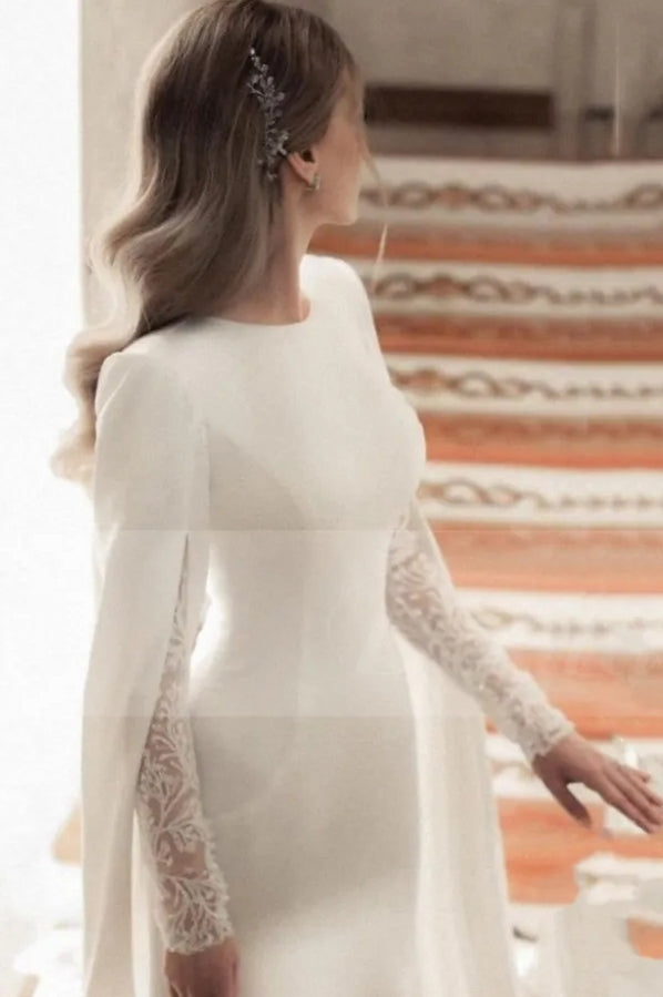 Classic Satin Lace A Line Wedding Dress – TANYA BRIDAL