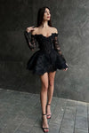 Off Shoulder Long Sleeve Homecoming Dress for Juniors