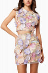 Two pieces Embroidery Lace Flower Short Cocktail Dress