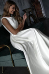 A Line Soft Satin Long Wedding Dress
