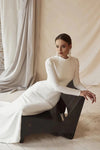 Mermaid Long Muslim Wedding Dress Fulle Sleeves With Appliques