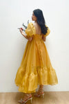 A Line Sweep Long Homecoming Dress Organza