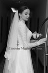 Wedding Gowns High Neck Buttons Formal Bride Dress