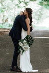Simple Wedding Dress V Back Sheath Long Wedding Dress 242191436