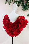 Red 3D Rose Flower Wedding Cape Luxury Bride Unique Wrap