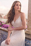 Sun-kissed Beaded A-line Wedding Dress With Shimmer Pearls DW773