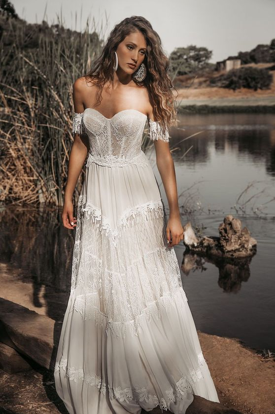 lace dress wedding Perfect Boho Lace Wedding Dress – TANYA BRIDAL