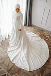 A Line Hajab Bride Gown Vestido De Noiva Muslim Wedding Dress