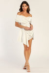 Simple Off White Homecoming Dress Soft Satin