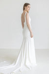 Elegant Angles Wedding Dress Crepe Column